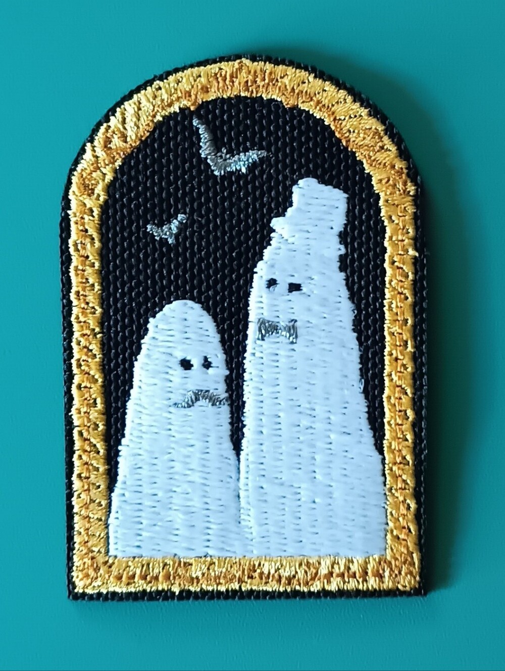Glow In The Dark Ghost Framed Portrait Embroidered Iron On Jacket Patch Applique